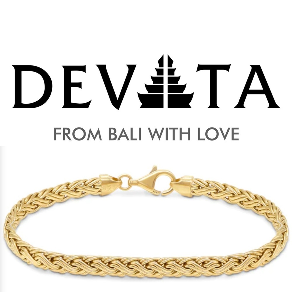 DEVATA Gold Plated Double Wheat Chain Bracelet - 5mm